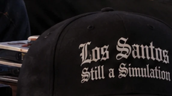 A baseball cap embroidered Los Santos, Still a Simulation.